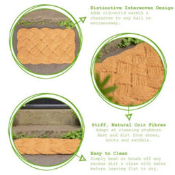 Nicola Spring Coir Knotted Door Mat - 68 X 43Cm - Indoor Outdoor Floor Mat Entry Dirt Trapper Rug Boot Scraper Doormat - thumbnail 2
