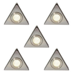 Litecraft 5 Pack Scott Satin Nickel Warm White Kitchen Led Under Cabinet Light
