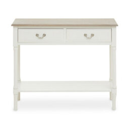 Orsina Console Table For Hallway, Pine Wood Hallway Table For Home Décor, Wood Table With 2 Drawers For Office