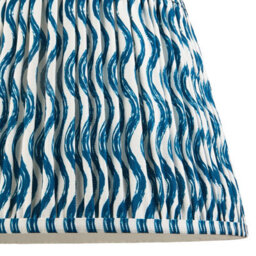 Loops Handcrafted Marlin Blue Tapered Lamp Shade - Elegant Pleated Design For Home Decor - thumbnail 3
