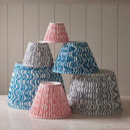 Loops Handcrafted Marlin Blue Tapered Lamp Shade - Elegant Pleated Design For Home Decor - thumbnail 6