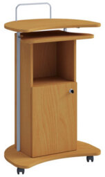 Vcm Wooden Standing Desk Speaker Console Casters Komil