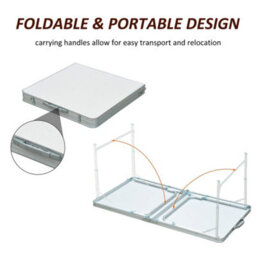 Outsunny 4Ft Aluminium Portable Folding Camping Picnic Table Outdoor Garden - thumbnail 5