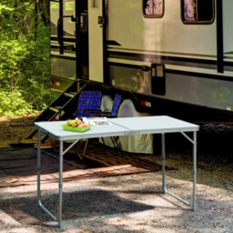 Outsunny 4Ft Aluminium Portable Folding Camping Picnic Table Outdoor Garden - thumbnail 1