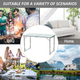 Outsunny 4Ft Aluminium Portable Folding Camping Picnic Table Outdoor Garden - thumbnail 7