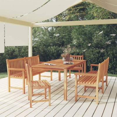 Berkfield 5 Piece Garden Dining Set Solid Wood Teak - image 1