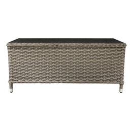 Loops 108Cm Outdoor Coffee Table - Rattan Wicker & Glass Top - Garden Bistro Dining - thumbnail 7