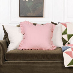 Clotilde French Style Frill Wild Rose Pink 55Cm Cushion Cover - thumbnail 3