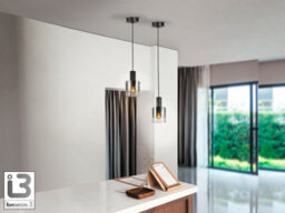Luminosa Lighting Luminosa Venize Slim Pendant Ceiling Light Black, Smoke 1Xe27 - Uk Stock - thumbnail 2