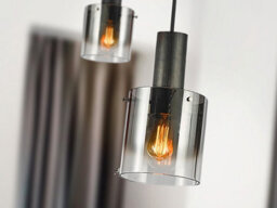 Luminosa Lighting Luminosa Venize Slim Pendant Ceiling Light Black, Smoke 1Xe27 - Uk Stock - thumbnail 3