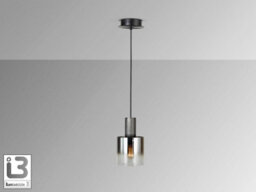 Luminosa Lighting Luminosa Venize Slim Pendant Ceiling Light Black, Smoke 1Xe27 - Uk Stock - thumbnail 4
