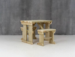 Arbor Garden Solutions Yews Picnic Bench - Wooden Rounded Garden Table And Bench Set (4Ft, Natural Finish) - thumbnail 3