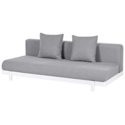 Beliani 5-Seater Outdoor Sofa Set With Coffee Tables, Grey Fabric, Powder-Coated Frame - thumbnail 7