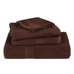 Berkfield Bath Towels 4 Pcs Brown 100X150 Cm 360 Gsm 100% Cotton - thumbnail 4