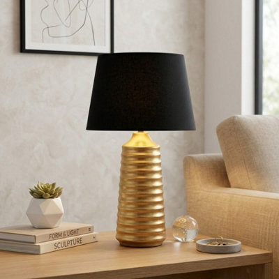 Garden Greatness Relica Brushed Wave Gold Table Lamp - image 1