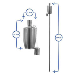 Harbour Housewares 146Cm Metal Garden Torches - Barrel - Set Of 2 Black Outdoor Lighting Oil Fuel Lamp Candle Flame Lantern - thumbnail 9
