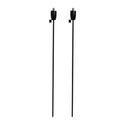 Harbour Housewares 146Cm Metal Garden Torches - Barrel - Set Of 2 Black Outdoor Lighting Oil Fuel Lamp Candle Flame Lantern