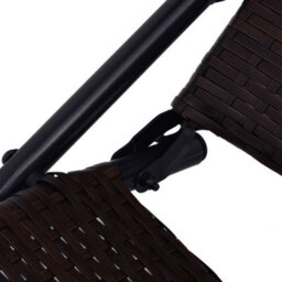 Walplus Folding Sun Lounger Poly Rattan Brown - thumbnail 5