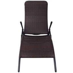 Walplus Folding Sun Lounger Poly Rattan Brown - thumbnail 2