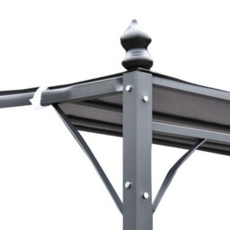 Outsunny 4 X 3M Wall Mounted Awning Free Stand Canopy Shade Porch Pergola Grey - thumbnail 8