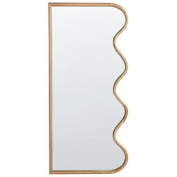Beliani Wall Mirror Murat 69 Cm 150 Cm Paulownia Wood Natural