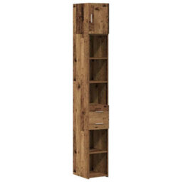 Walplus Slim Storage Cabinet With Drawer Old Wood 30 X 42.5 X 225 Cm - thumbnail 2