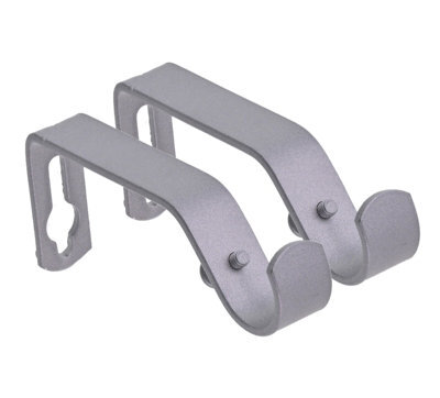 Lister Cartwright 19mm Curtain Pole Ends Brackets With Adjustable Screws Metal Finish (Pack Of 2)