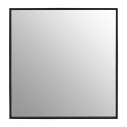 Orsina Sturdy Black Large Square Wall Mirror, Contemporary Lounge Mirror, Versatile Antique Mirror For Home, Office