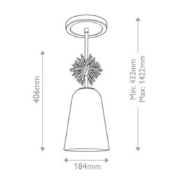 Luminosa Lighting Elstead Staring Slim Pendant Ceiling Light Contemporary Distressed Gold 1X E27 Opal Shade - thumbnail 3