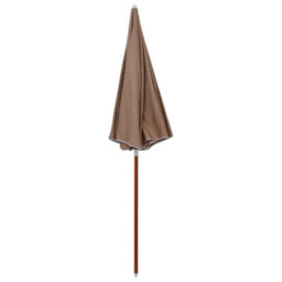 Berkfield Elegant Parasol With Steel Pole 240 Cm Taupe - thumbnail 1