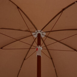 Berkfield Elegant Parasol With Steel Pole 240 Cm Taupe - thumbnail 4