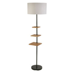 Lighting Collection Guinea Light Wood Shelf Floor Lamp - thumbnail 2