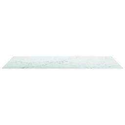 Berkfield Table Top White 120X65 Cm 8mm Tempered Glass With Marble Design - thumbnail 3