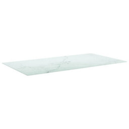 Berkfield Table Top White 120X65 Cm 8mm Tempered Glass With Marble Design - thumbnail 2