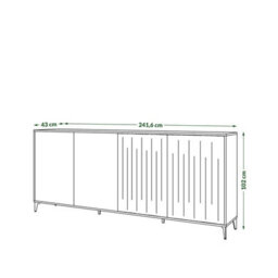 Heze Furniture Rimini Wide Premium Sideboard With Textured Door - thumbnail 4