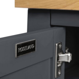 Farro Charcoal Grey 180Cm Extra Large Tv Unit - Fully Assembled - Painted With Oak Top By Roseland Furniture - thumbnail 7