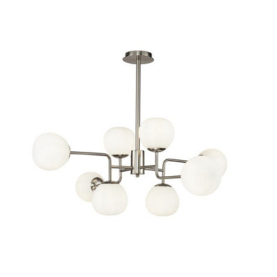 Luminosa Lighting Luminosa Erich Globe Ceiling Pendant Lamp Nickel, 8 Light, E14 - image 1