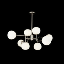 Luminosa Lighting Luminosa Erich Globe Ceiling Pendant Lamp Nickel, 8 Light, E14 - thumbnail 3