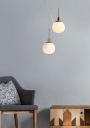 Luminosa Lighting Luminosa Erich Globe Ceiling Pendant Lamp Nickel, 8 Light, E14 - thumbnail 2