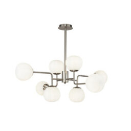 Luminosa Lighting Luminosa Erich Globe Ceiling Pendant Lamp Nickel, 8 Light, E14 - thumbnail 4