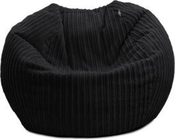 rucomfy Beanbags Rucomfy Indoor Classic Kids Bean Bag Chair - Black Jumbo Cord Slouchbag - thumbnail 1