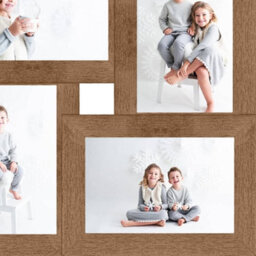 Berkfield Modern Collage Photo Frame For 4X(10X15 Cm) Picture Light Brown Mdf - thumbnail 4