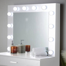 Home Source Ella White Dressing Table With Stool And Led Lights Mirror - thumbnail 4
