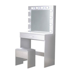 Home Source Ella White Dressing Table With Stool And Led Lights Mirror - thumbnail 8