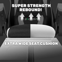 Onemill Ergonomic Gaming Chair With With Footrest, Height-Adjustable Office & Computer Chair(Black-White) - thumbnail 2