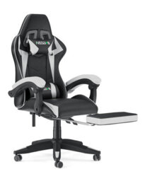 Onemill Ergonomic Gaming Chair With With Footrest, Height-Adjustable Office & Computer Chair(Black-White)