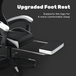 Onemill Ergonomic Gaming Chair With With Footrest, Height-Adjustable Office & Computer Chair(Black-White) - thumbnail 4