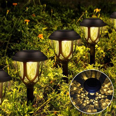 Kalahol Solar Lights Outdoor Garden, Ip 44 Waterproof, Pathway Lighting, Dusk To Dawn Auto On / Off, Ornament Light For Yard Lawn