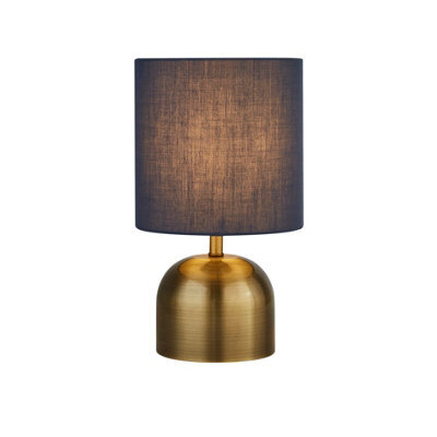 Lighting Collection Puerto Satin Brass & Navy Touch Lamp - image 1