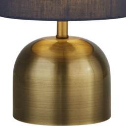 Lighting Collection Puerto Satin Brass & Navy Touch Lamp - thumbnail 3
